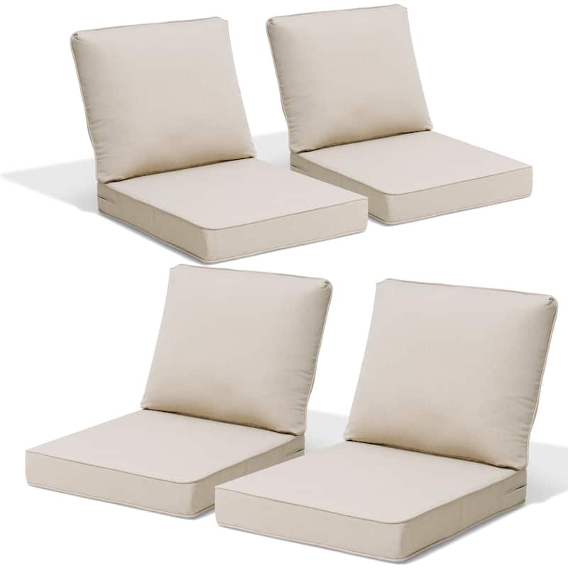 27.6 x 24.4 in Outdoor Indoor Patio Seat Cushions Set - 4PC - PUTTY