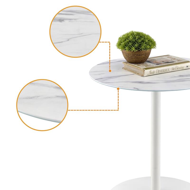 Round End Table with Metal Base