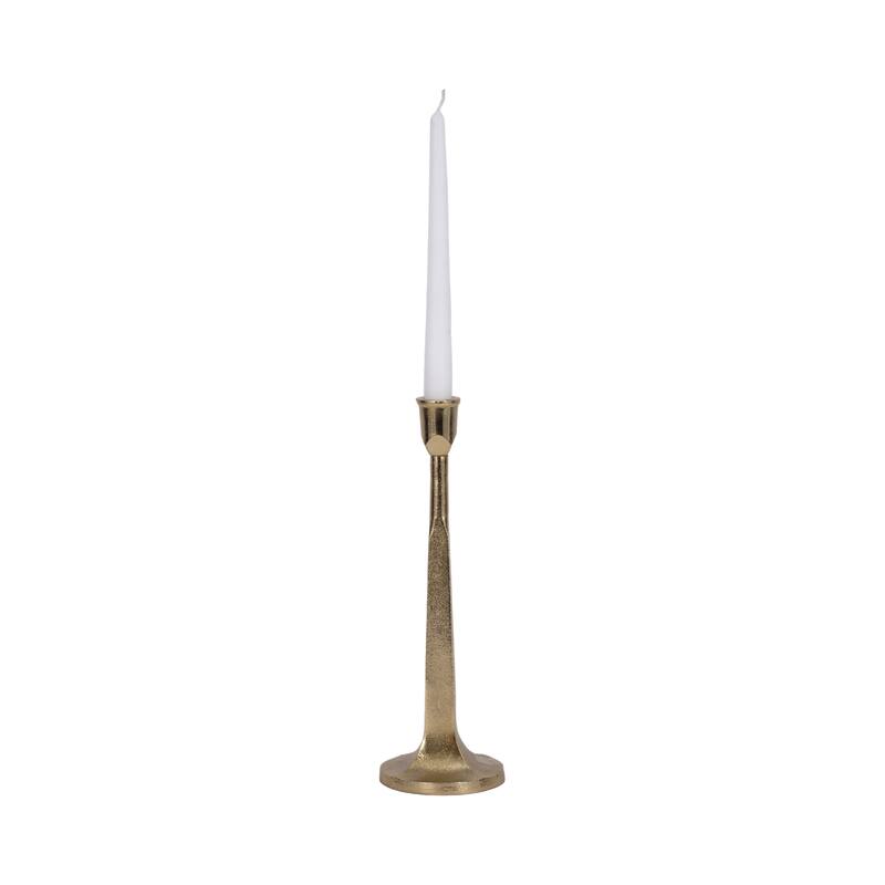 Squared Off Taper Candle Holder Contemporary Glam Metal Metallic Gold Candle Holder for Home, Office or Event