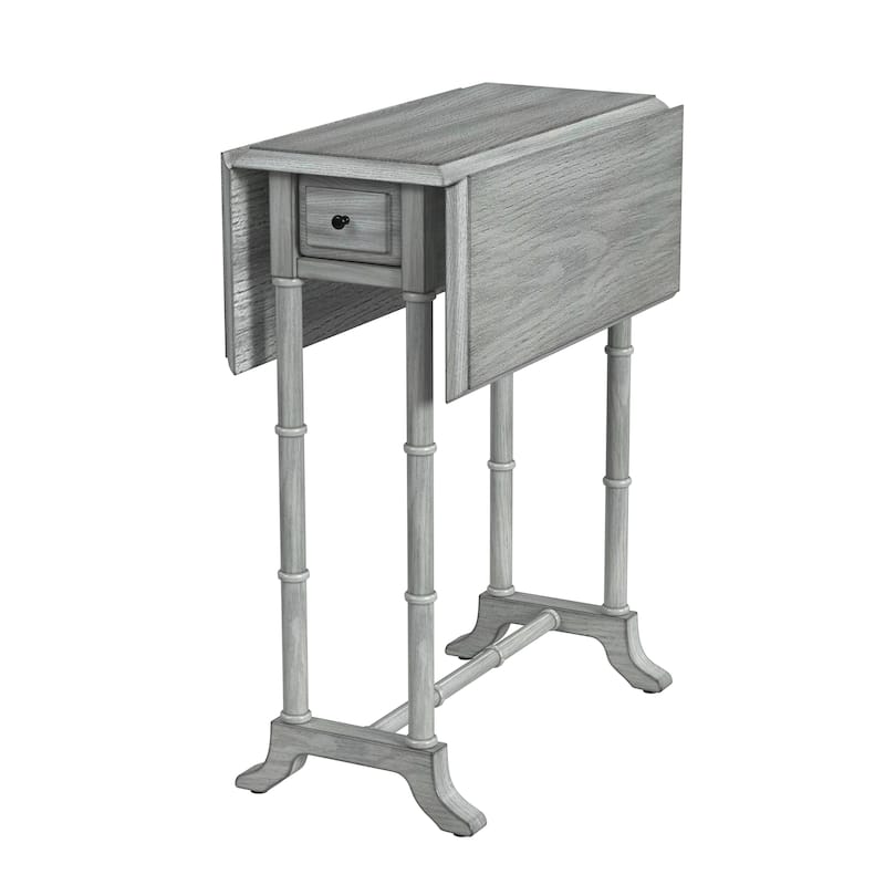 Darrow Drop-Leaf Accent Table - Grey - Wood/Veneer
