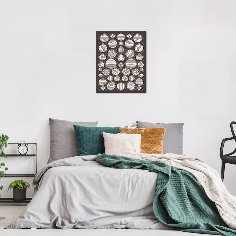 Wynwood Studio Canvas Holiday and Seasonal Take them all ornaments Gray Modern & Contemporary Wall Art Canvas Print - 16 x 24