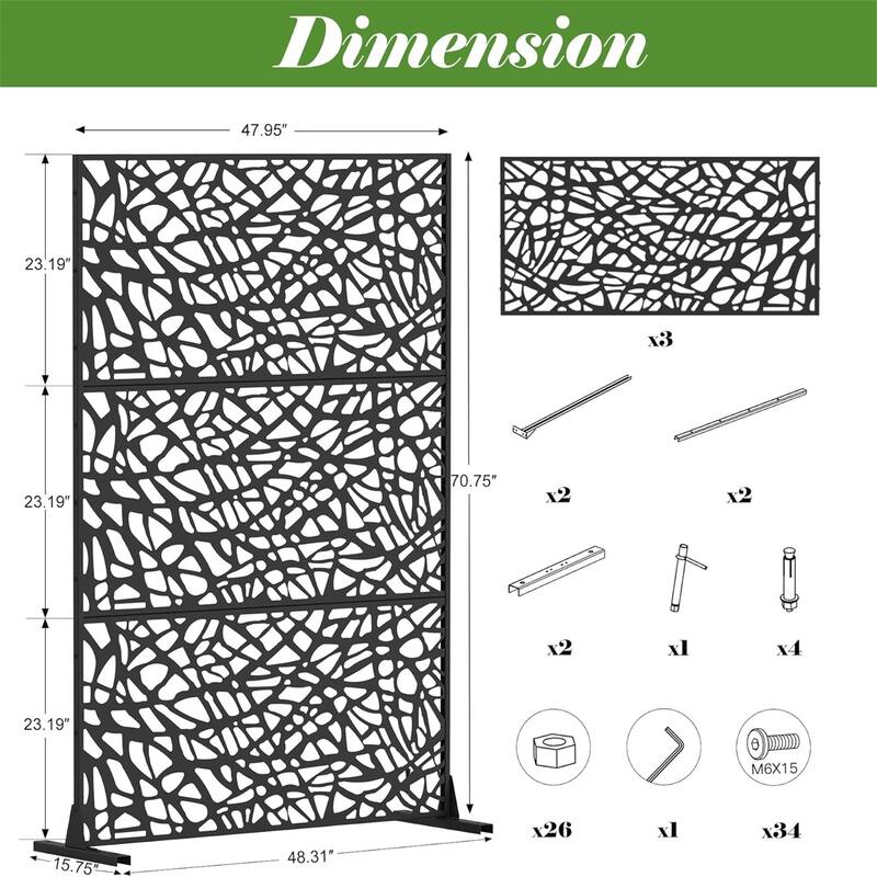 70.75 in. H Outdoor Privacy Screen Panels, Mesh Shape