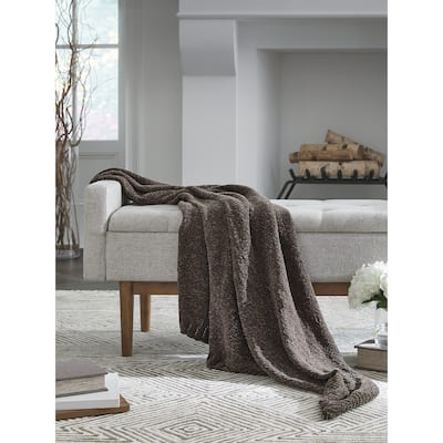 Signature Design by Ashley Anawood Brown Throw (Set of 3)