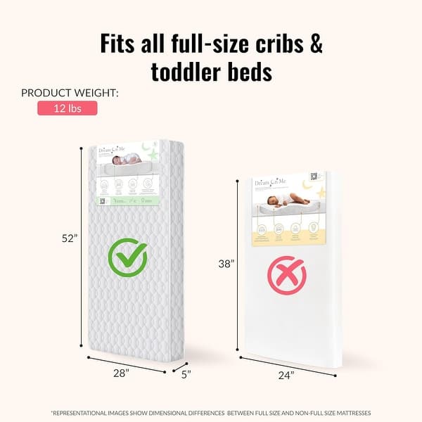 Dream On Me 2 in 1 Cozy Cloud Crib and Toddler Mattress