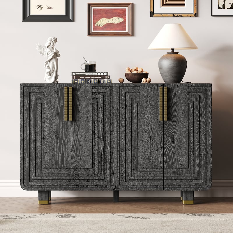 Vintage Fluted Sideboard with Adjustable Shelves by Harper&Bright Designs