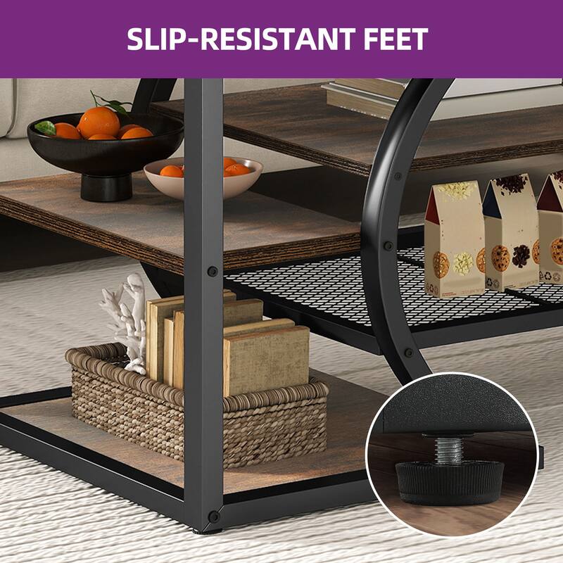 Moasis 47-inch Metal 1-Shelf Coffee Table Living Room Center Table