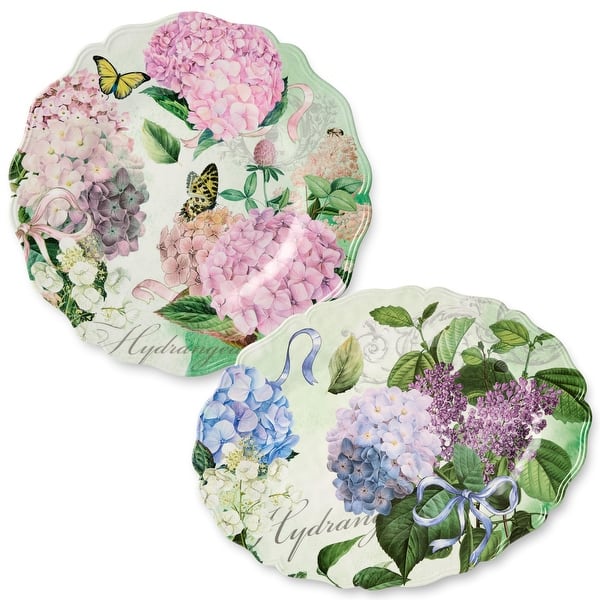 slide 2 of 5, Certified International Garden Path Melamine 2pc Platter Set - 14.00"L x 14.00"W x 0.75"H