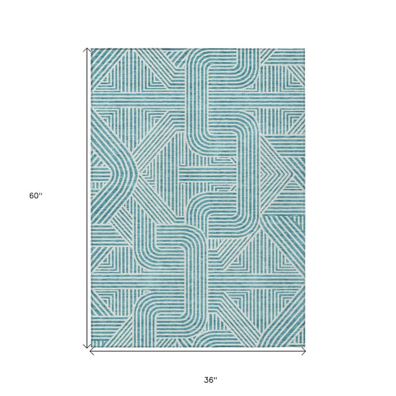 HomeRoots Abstract Transitional Rectangle Outdoor Rug