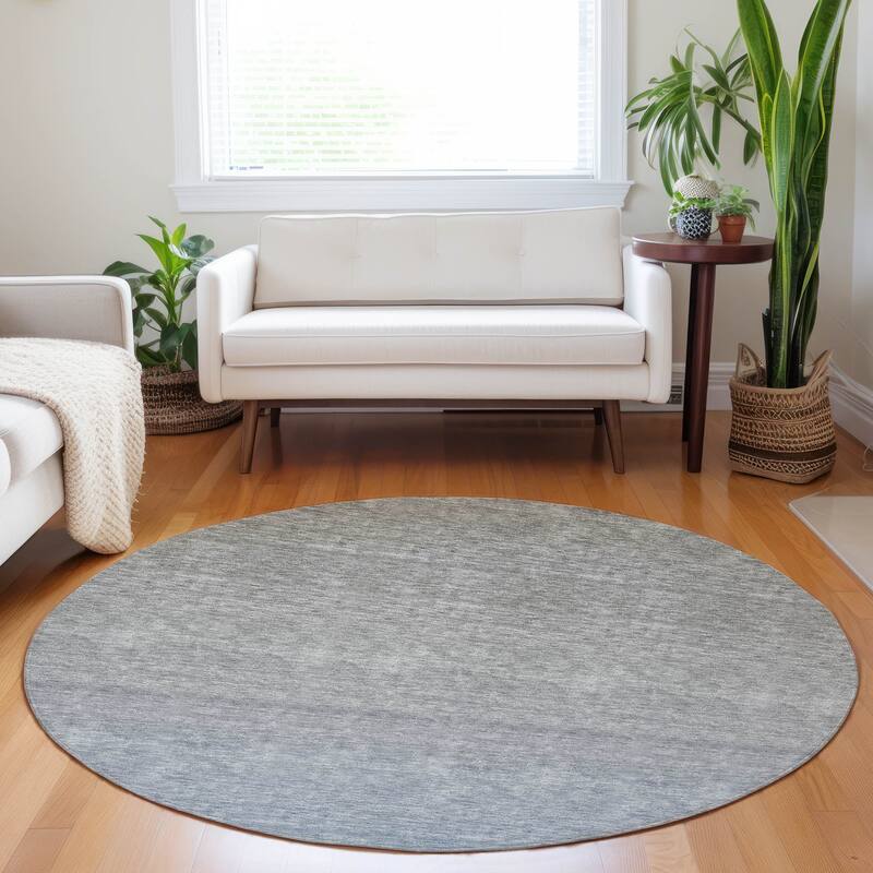 Machine Washable Indoor/ Outdoor Chantille Solid Ombre Rug