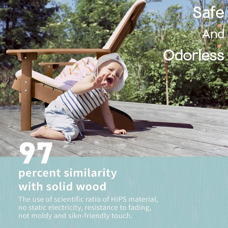 WINSOON All Weather HIPS Outdoor Plastic Adirondack Chairs Set of 2