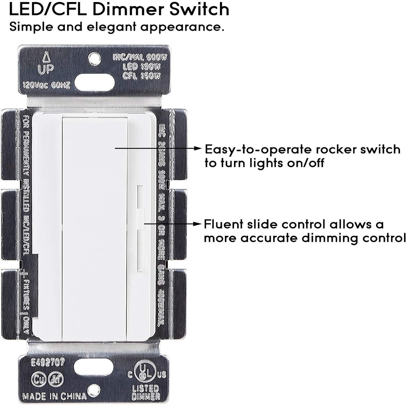 4 Pack Dimmer Switch 3 Way Single Pole
