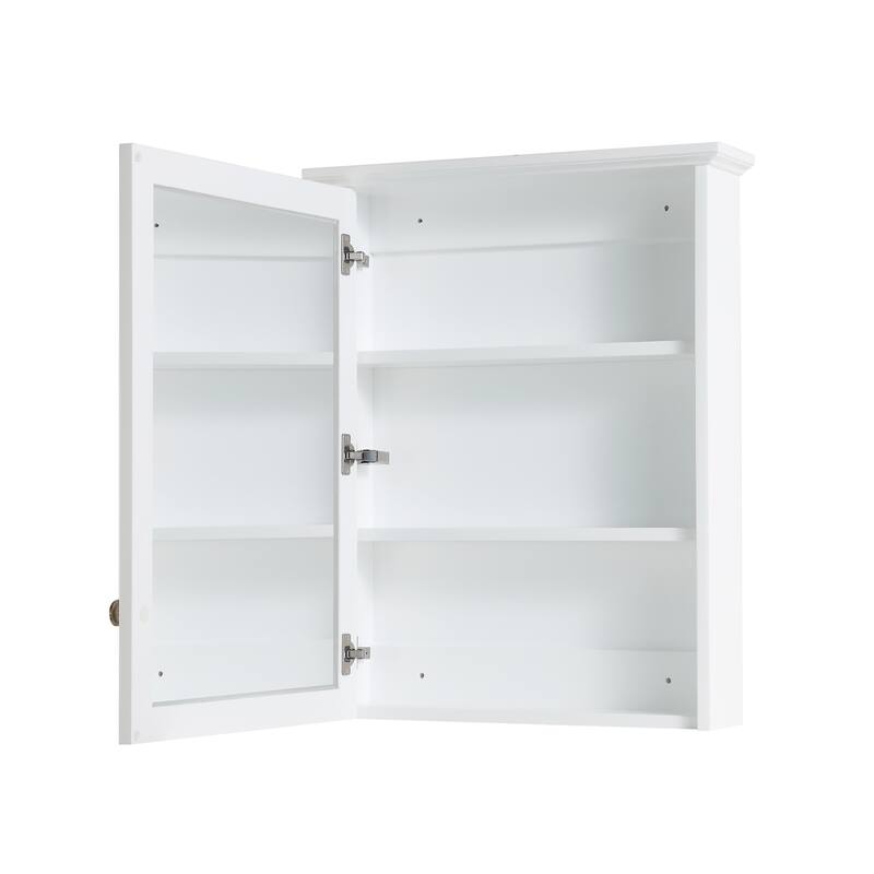 Wall Mounted Surface Mount 24" W x 30" H Mirror Cabinet With Shelves