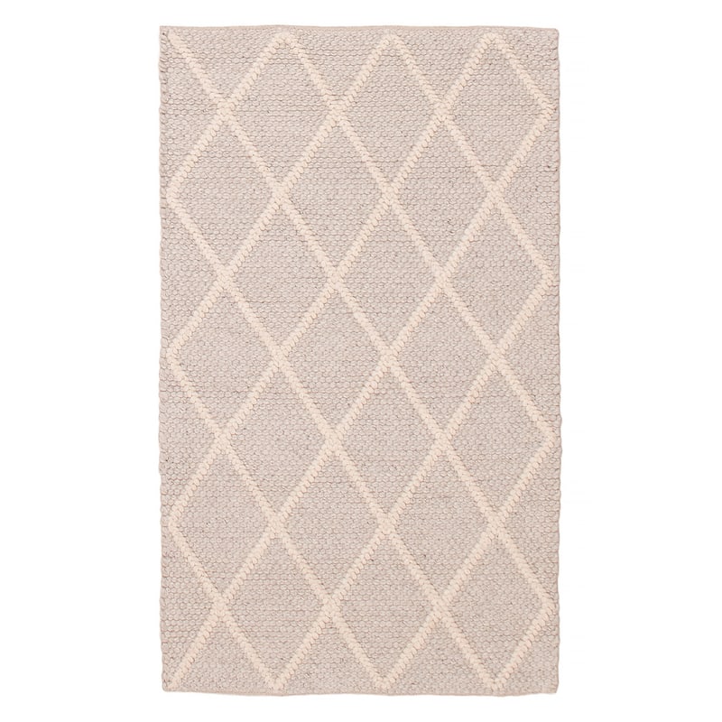 ECARPETGALLERY Braid weave Sienna Grey Wool Rug - 3' 2" x 5' 3" - Light Grey - 3' 2" x 5' 3" - Rectangle