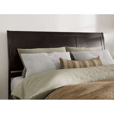 King Sleigh Solid Wood Panel Headboard in Espresso with Curved Design for Classic and Elegant Bedroom Style