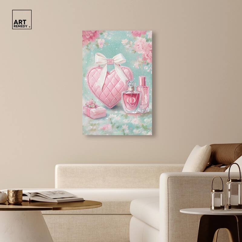 Little Heart Shaped Purse Canvas by Art Remedy, Gallery Wrapped
