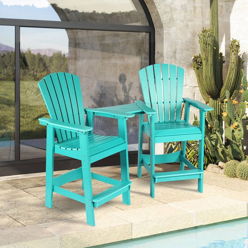 Aoodor Tall Adirondack Chairs Set of 2 with Connecting Tray