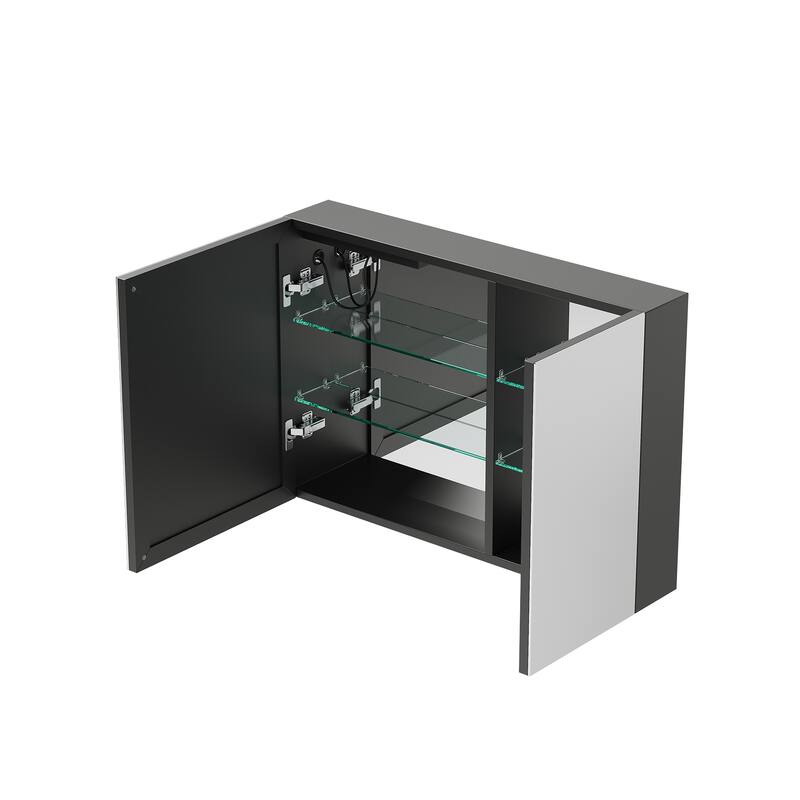 Modern LED Vanity Mirror Cabinet With Adjustable Lighting & Magnifying Mirror