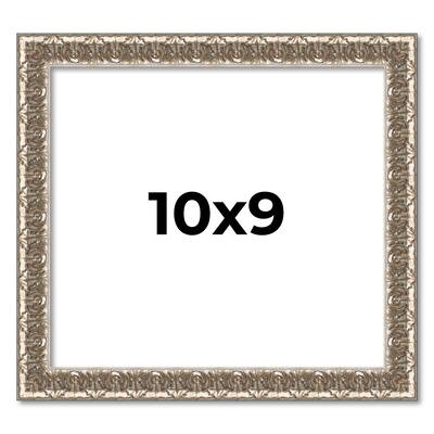 10x9 Frame Silver Versailles Ornate Solid Wood Picture Frame | 1 Inch
