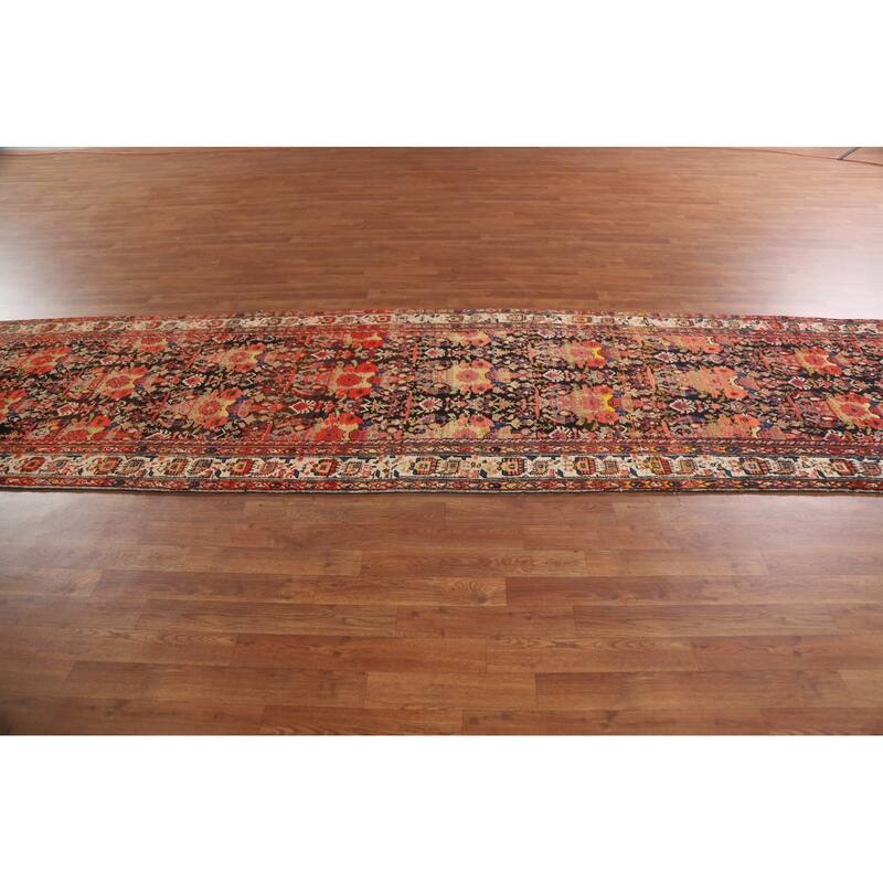 Bidjar Persian Antique Runner Rug Hand-Knotted Wool Carpet - 3'6"x 14'7"