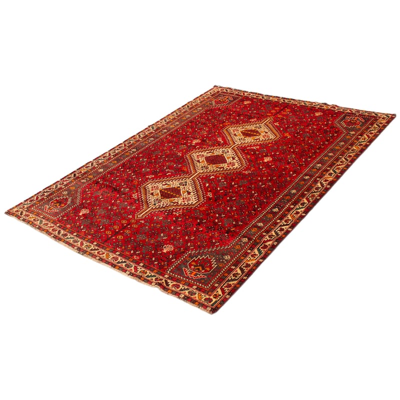 ECARPETGALLERY Hand-knotted Melis Red Wool Rug - 6'9 x 9'8
