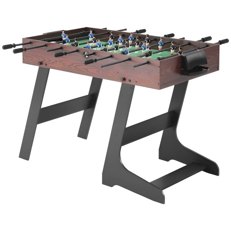 Black-Brown MDF Foldable Foosball Table with 22 Players and Balls - 42” L x 23.8” W x 31.8” H - Brown/Black
