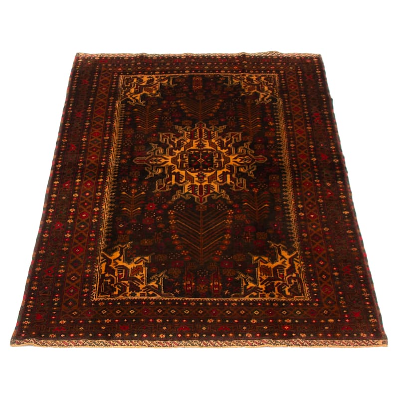 Teimani Black Rug 4'1" x 6'8" - 4'1 x 6'8