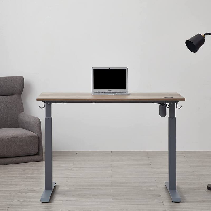 KOWO Electric Standing Desk 48" Height Adjustable Sit Stand Workstation w/Memory Preset, Home Office Desk - Greige/Grey