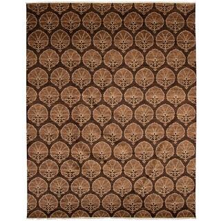 Hand-knotted Pak Finest Transitional Brown Wool Rug - 10'0