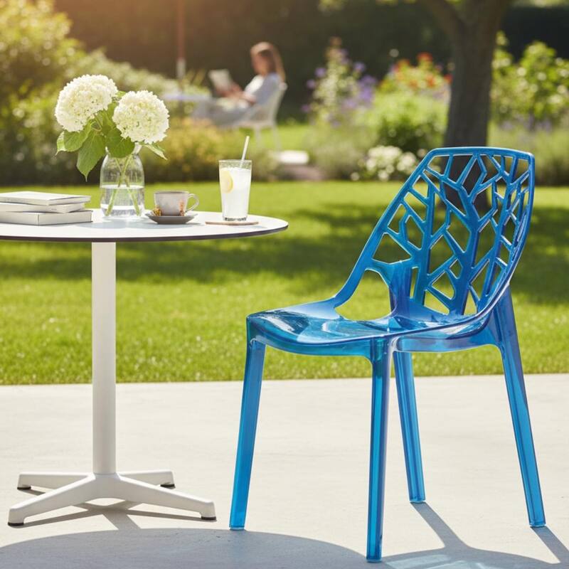 Cornelia Modern Stackable Accent Dining Chair with Cut-out Backrest Design Side Chair for Dining Rooms, Patios, or Kitchens