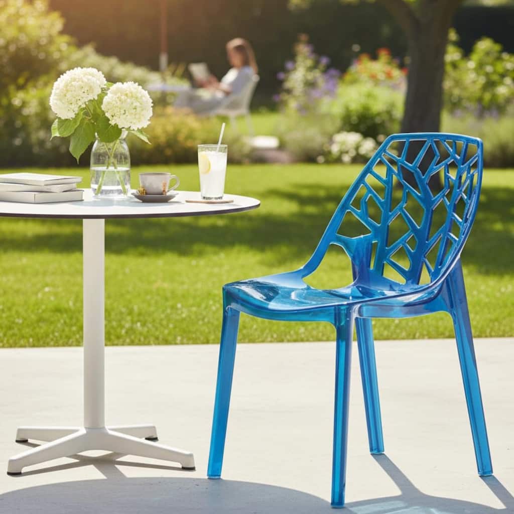 Cornelia Modern Stackable Accent Dining Chair with Cut-out Backrest Design Side Chair for Dining Rooms, Patios, or Kitchens