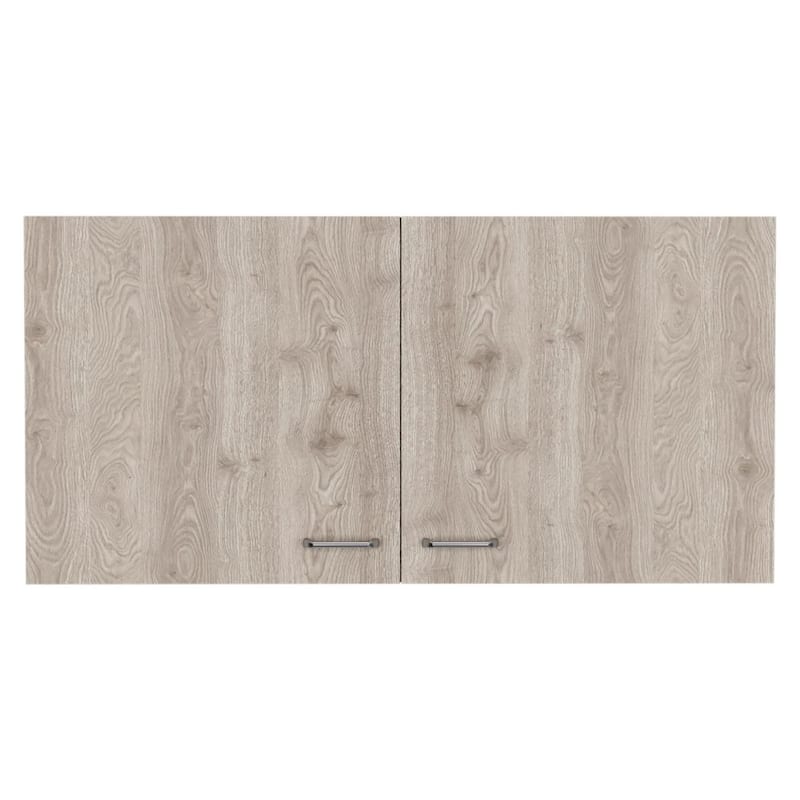 Napoles Wall Cabinet, Two Shelves, Double Door -White / Light Gray - Multicolor
