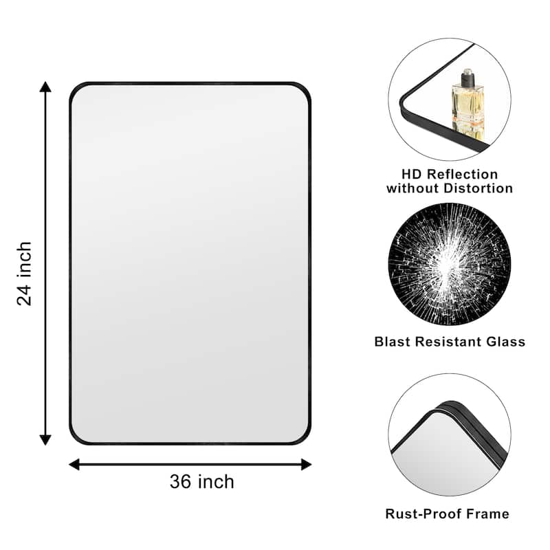2 Pack Bathroom Rectangle Mirror Wall Mounted