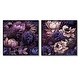 preview thumbnail 2 of 10, Designart "Gothic Botanicals Moody Patterns" Floral Framed Art Set Of 2 - Traditional Purple Wall Art Set 2 Pieces