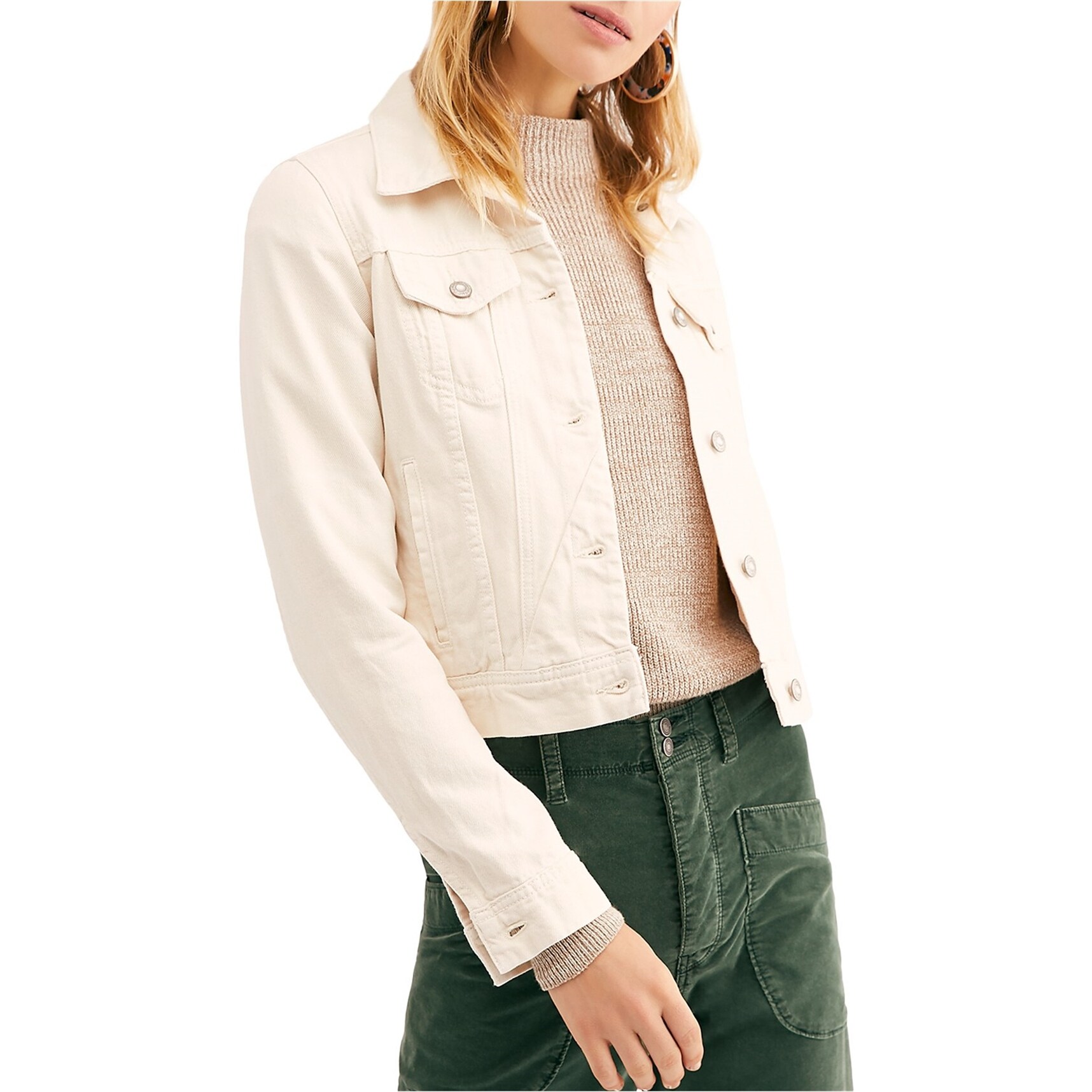 free people white jean jacket
