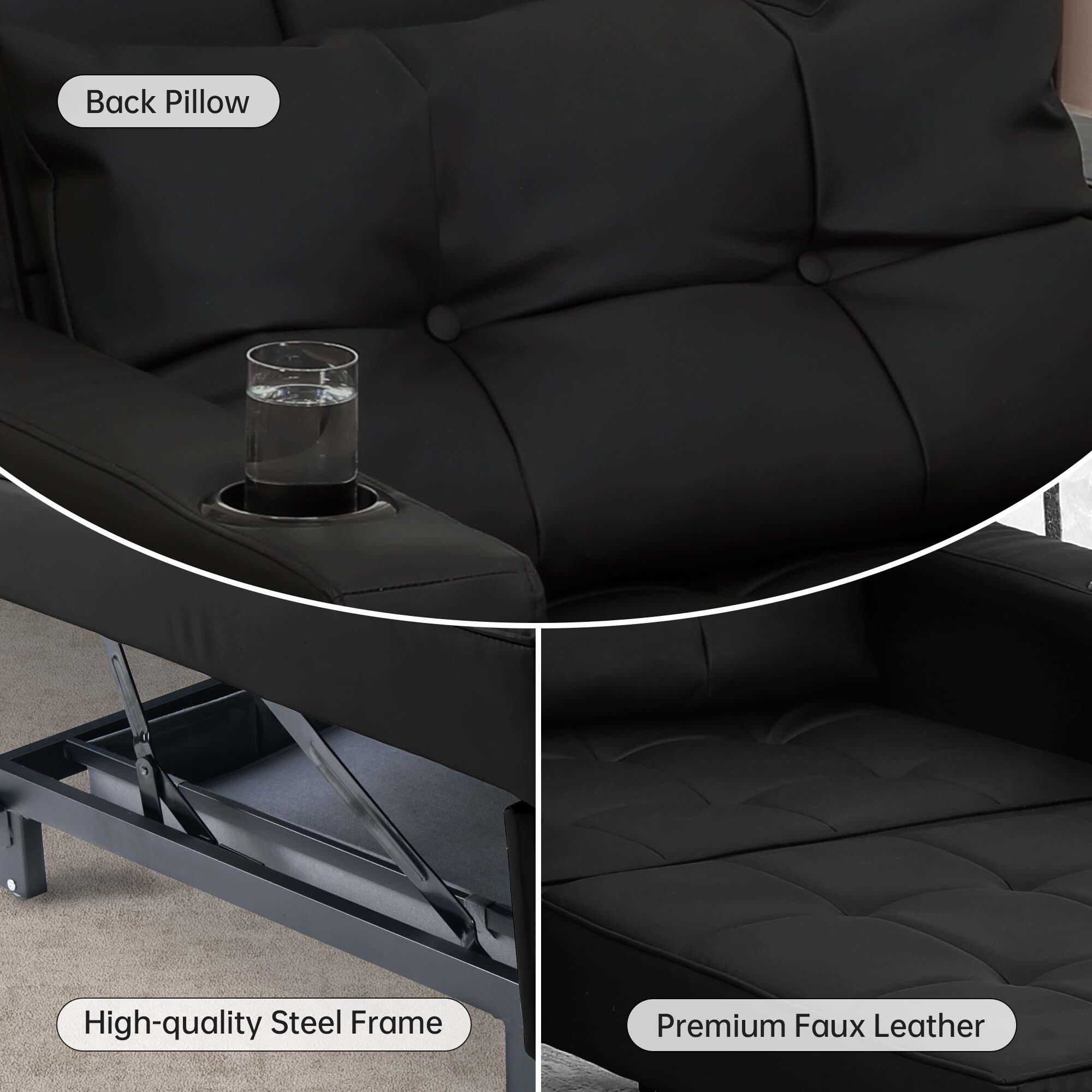Futon Chair Bed Convertible Chair 3 in 1 Pull Out Sleeper Chair Beds for Living Room Bed Bath Beyond 39005239