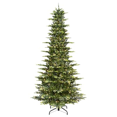 Puleo International 9 ft. Pre-lit Slim Aspen Fir Tree