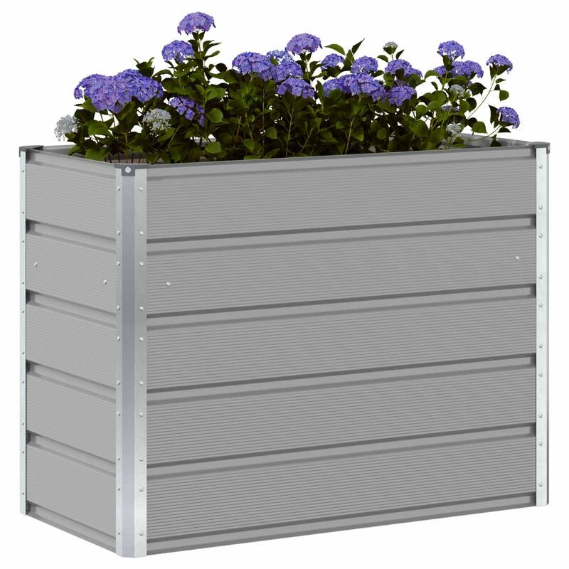 vidaXL Planter in Galvanised Steel - 39.37 x 19.69 x 17.72