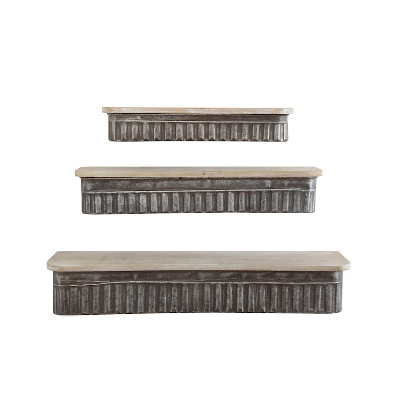 Metal and Wood Wall Shelves