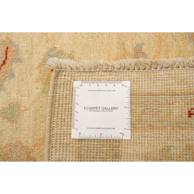 ECARPETGALLERY Hand-knotted Peshawar Oushak Ivory Wool Rug - 4'1 x 6'0