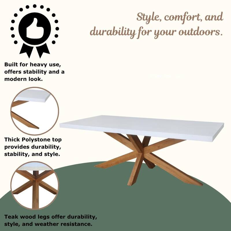 Outdoor 7 Piece Teak Patio Furniture Set with a Table and 6 Chairs