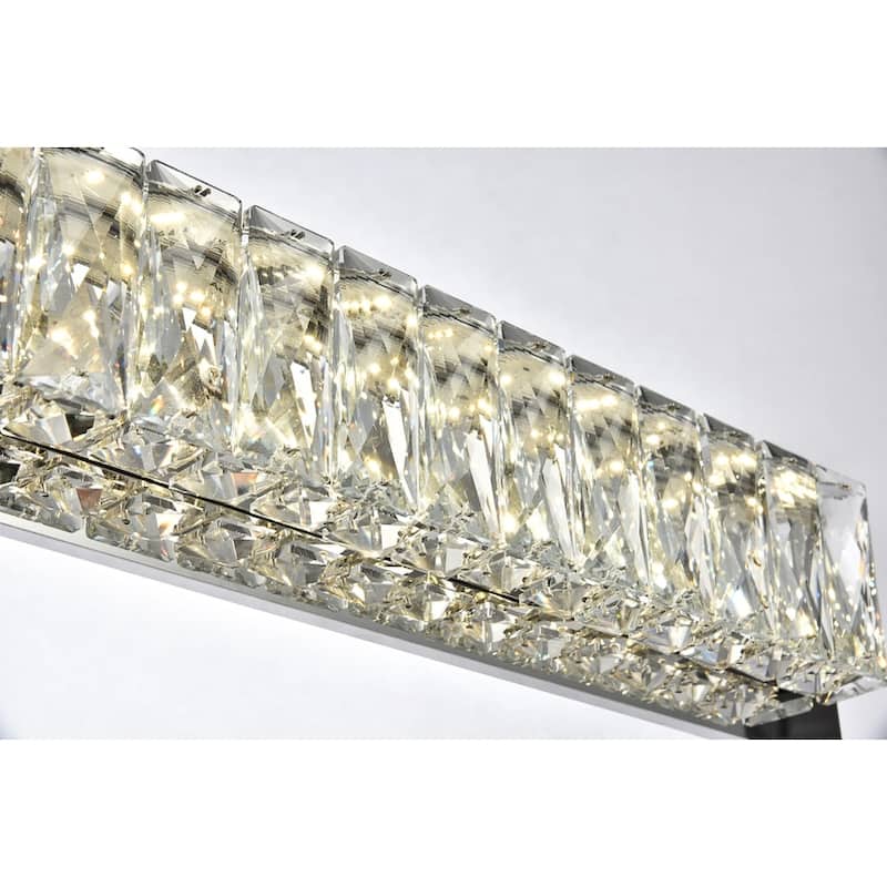 Monroe Collection Wall Sconce L35.4" D2.2" H4.5" Chrome Finish