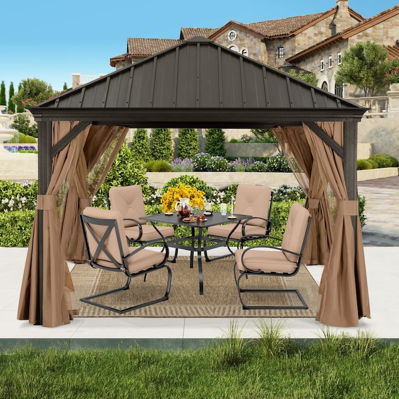 ABCCANOPY Outdoor Hardtop Gazebo with Galvanized Steel Double Roof