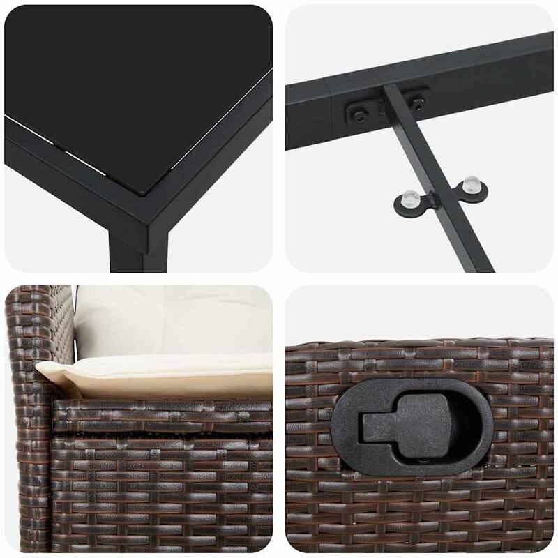 vidaXL Garden Dining Set with Cushion Poly Rattan