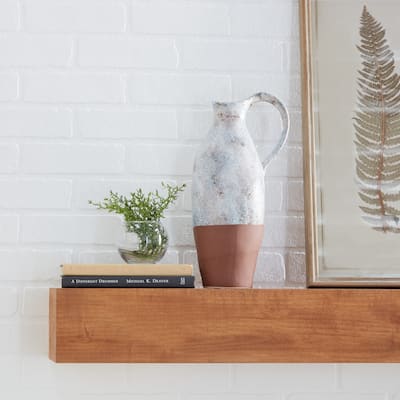 White Ceramic Handmade Decorative Vase with Terracotta Accents