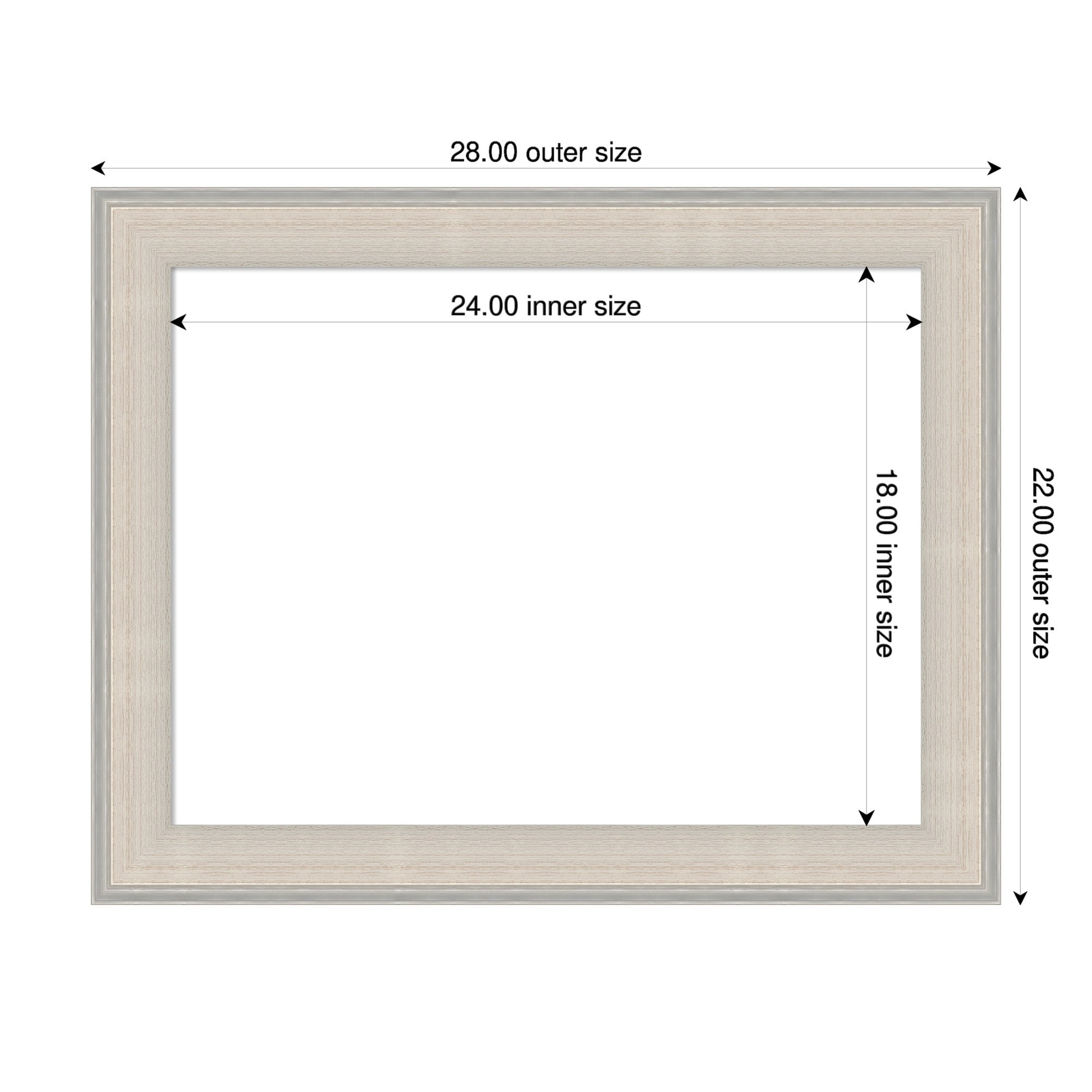 Amanti Art Cottage White Silver Framed Dry Erase Magnetic Board