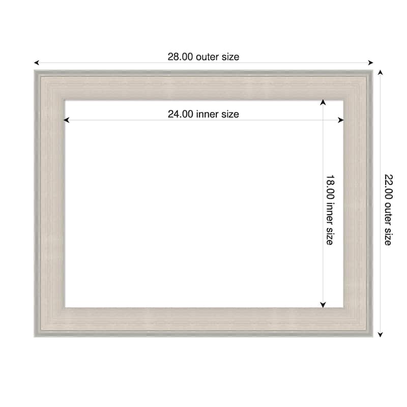 Amanti Art Cottage White Silver Framed Dry Erase Magnetic Board - 28 x 22 in