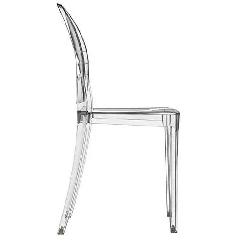 Clear Modern Dining Molded Armless No Arm Side Chairs Stacking Plastic Home Office Kitchen Work Bedroom Designer