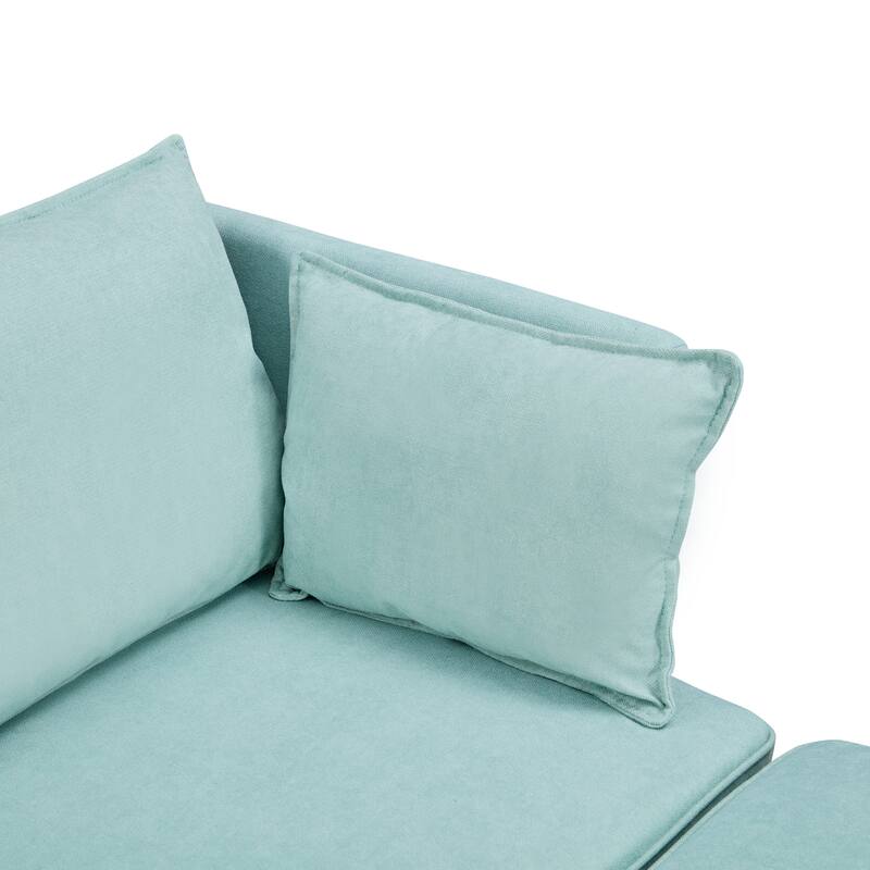 115.1" Linen U-Shaped Sectional Sofa with Sleeper & Storage Chaise