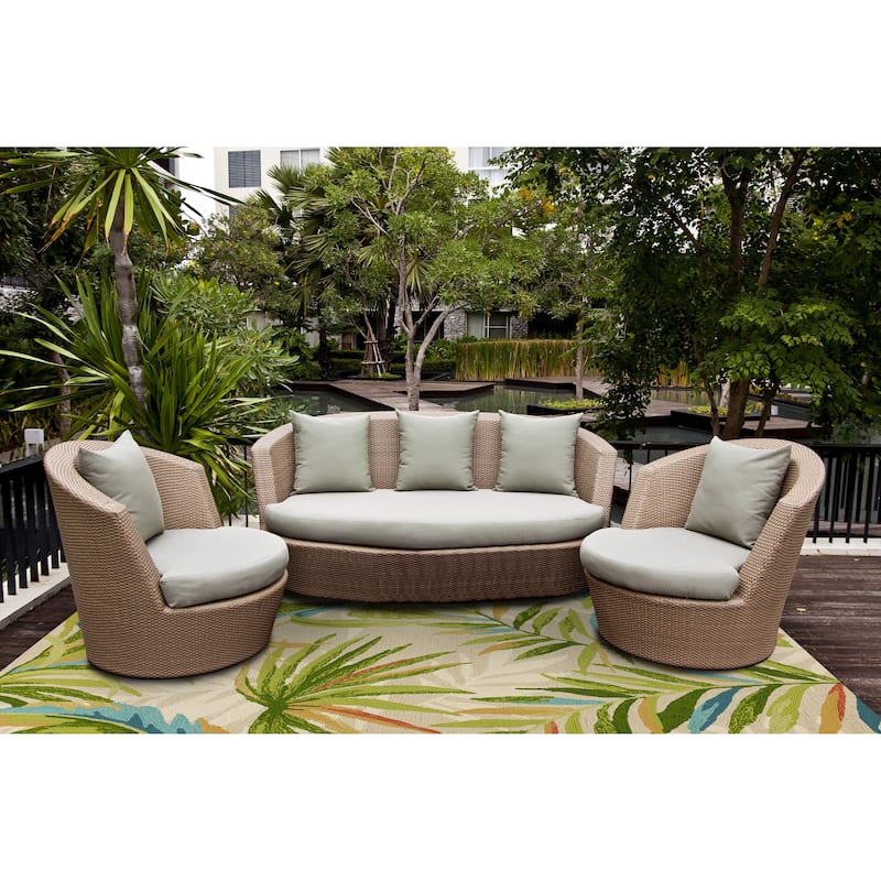 Domani Trails Tropical Leaf Hand-hooked Indoor/Outdoor Area Rug