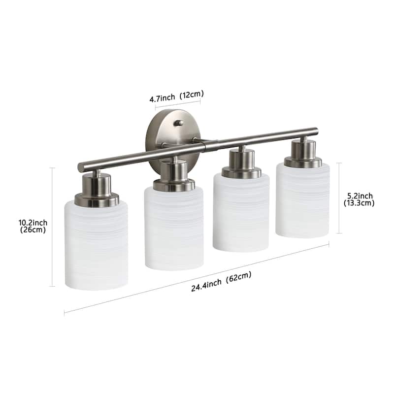 Bathroom Vanity Light 4/5/6-Light Nickel Finish Fixture - 4-Light